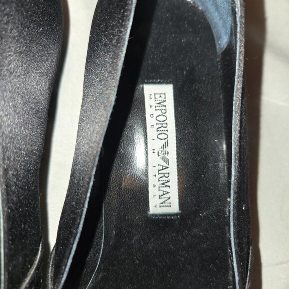 Emporio Armani Black Velvet Loafer with Floral Print
